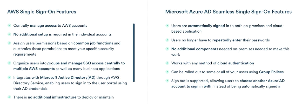 single sign on features