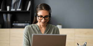 Woman working on computer